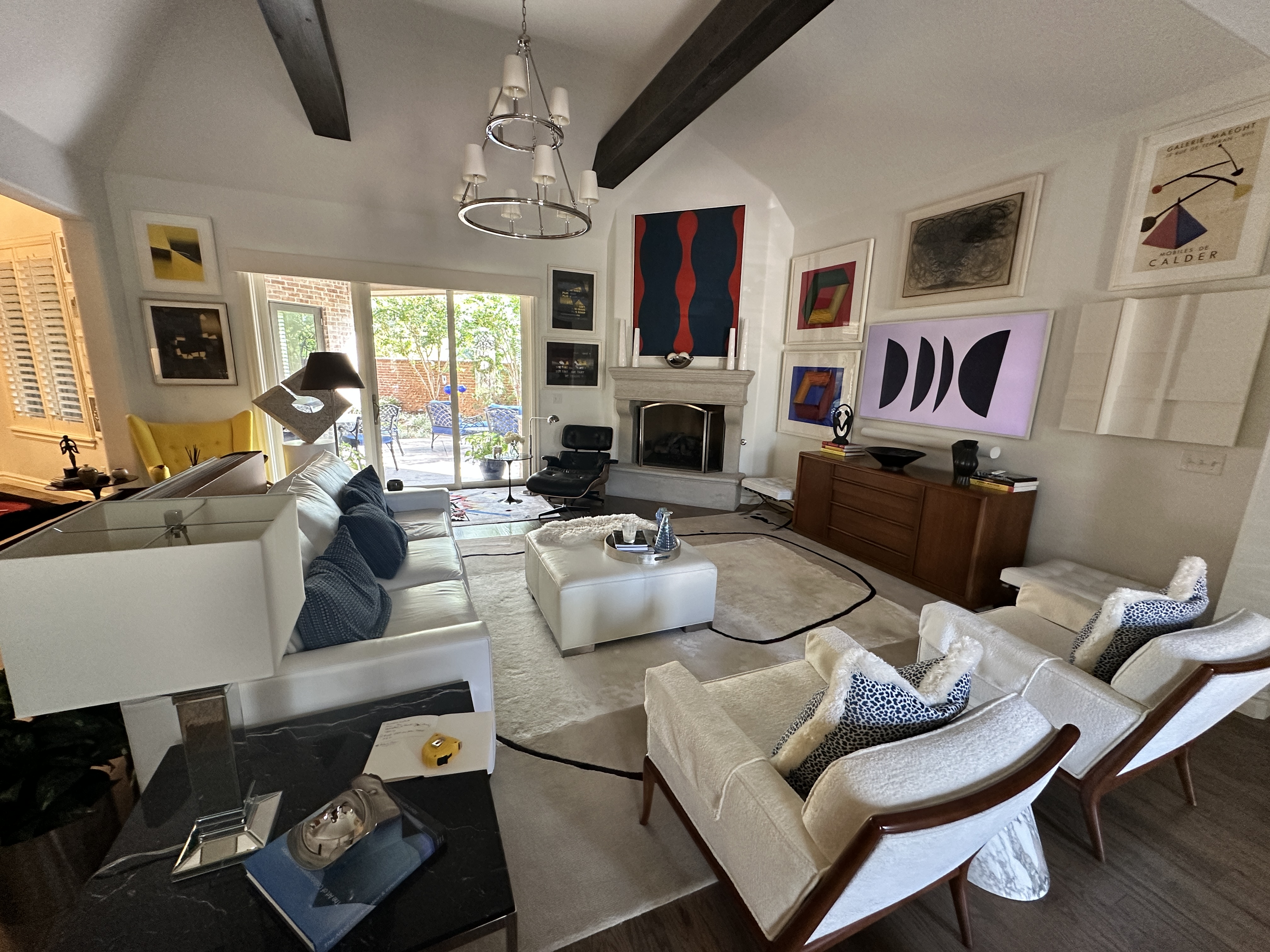 Fine art collection with lounge chair
